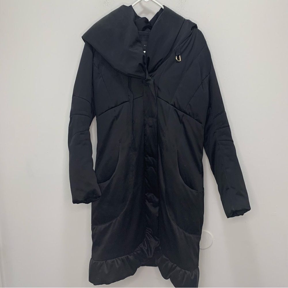 Elie Tahari Long Black Puffer Jacket